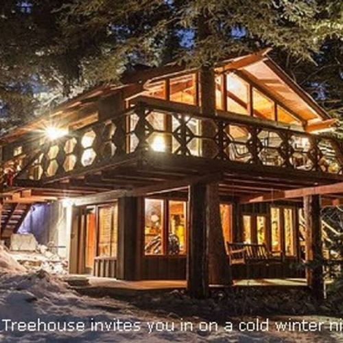 The Treehouse shines at night!